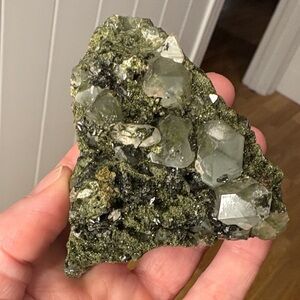 Epidote and Clear Quartz Specimen